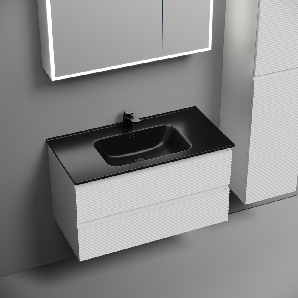 Тумба подвесная Sancos Folk 890х445х500, c двумя ящиками оснащенными доводчиками, Bianco, арт.FL90W