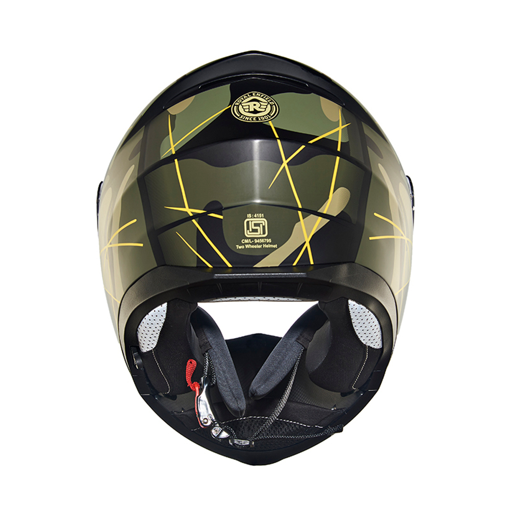 Шлем интеграл Royal Enfield, цвет - камуфляж-оливковый матовый, размер - XL (620 мм), арт. RRGHEP000589 (HESS22015MATT BLACK & OLIVE)