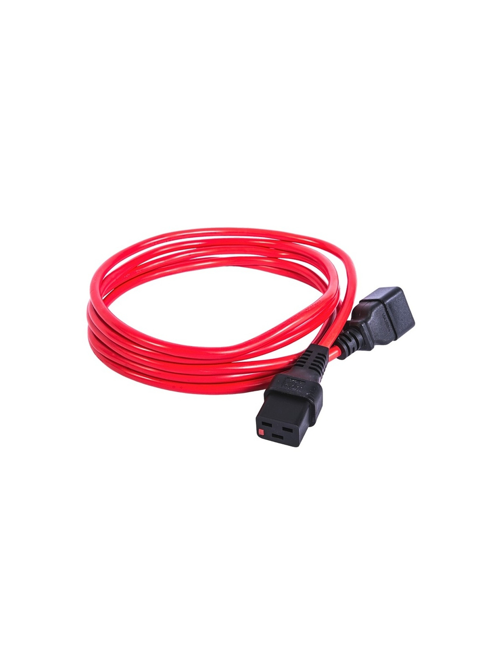 REM Шнур питания с фиксатором IEC 60320 C19/IEC 60320 C20, 16 А / 250 В (3 ? 1,5), длина 3 м, красный R-16-Cord-C19-C20-3-Red