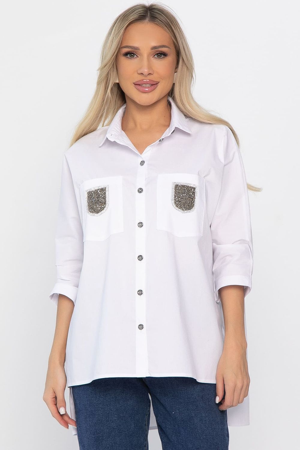 Рубашка хлопковая Аристократка НЬЮ (белая) Б14483-10М LT Collection