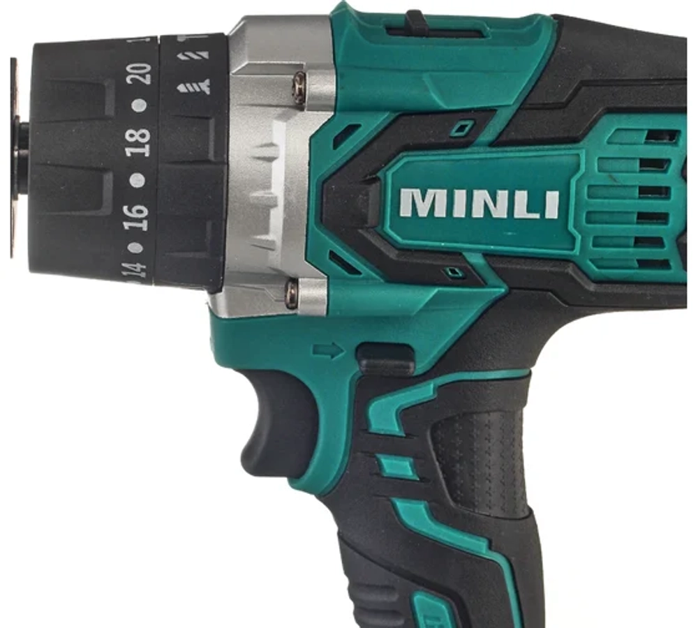 "MINLI Аккумуляторная Бесщеточная ударная Дрель-шуруповерт / 13mm 80N.m Li-ion 18Vx2 DC105-4.0A