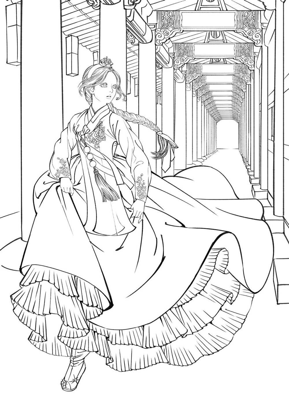 Hanbok Fairy Tale of Obsidian Special Edition. Coloring Book