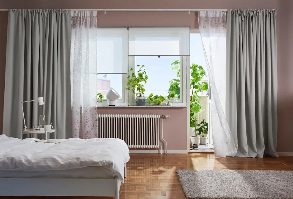 MAJGULL комплект штор Затемняющие 145*300 2шт, светло серый