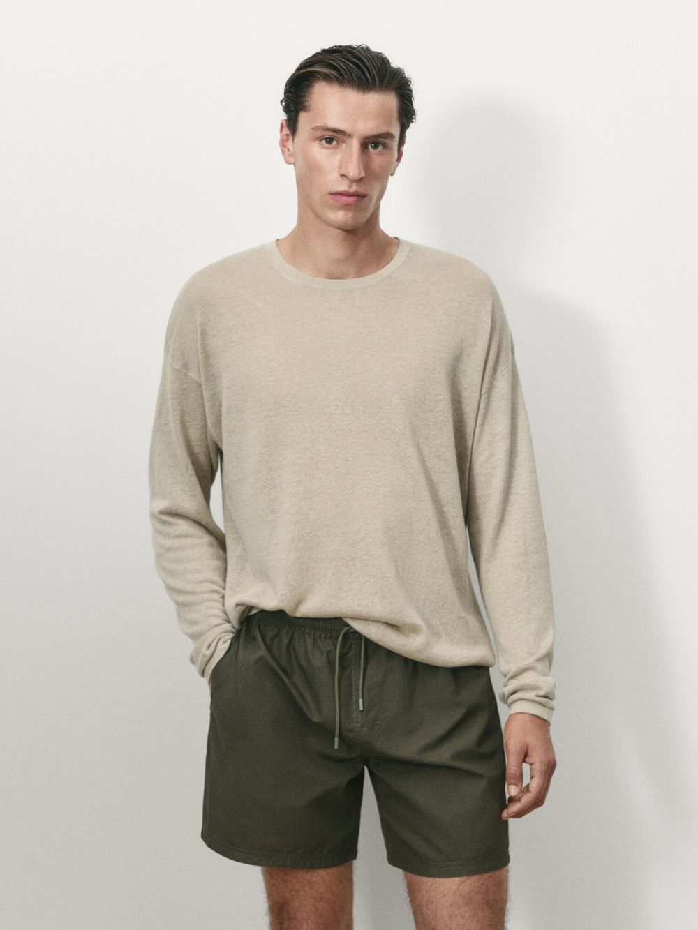 Massimo Dutti Однотонные плавки, хаки