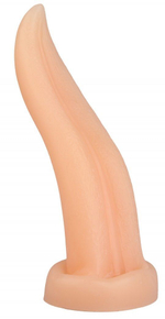 Телесная изогнутая анальная втулка-язык - 21 см. (Цвет: телесный)