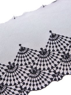 05-148 ОПТ Вышивка на неэл. сетке 19 см, черный