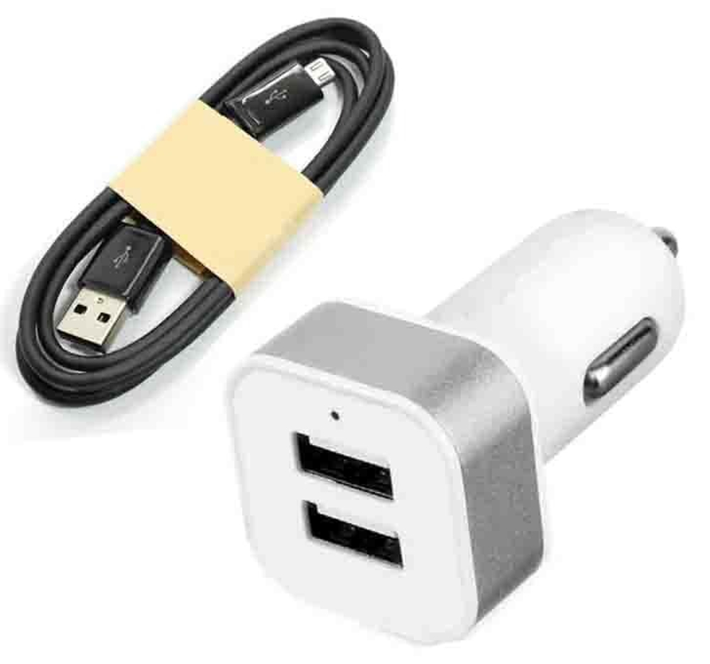 Автомобильный адаптер питания MM12 B2 + Micro 2USB 1A (Mix) в пакете