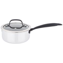 КОВШ С КРЫШКОЙ 1,4Л "IRON CHEF" AGNESS 16*7,5СМ ТЕХНОЛОГИЯ 3-PLY, НЕРЖ.СТАЛЬ 18/10