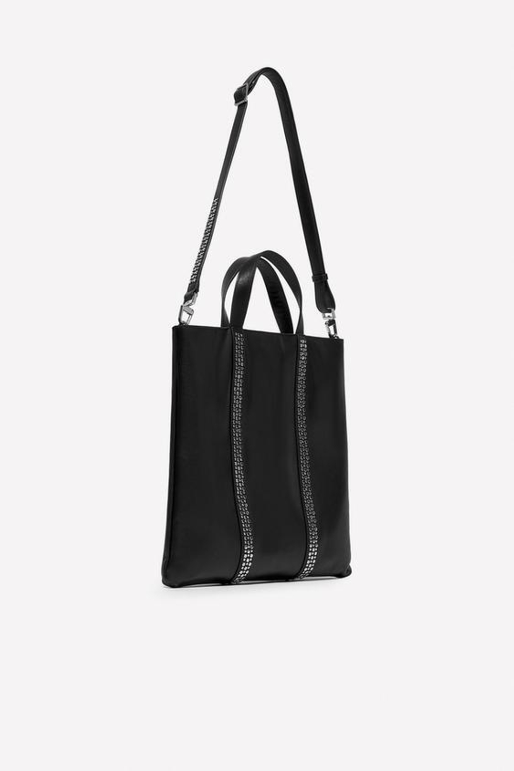 ZARA X LUDOVIC DE SAINT SERNIN КОЖАНАЯ СУМКА-ТОУТ, ЧЕРНЫЙ