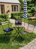 Стол раскладной 55х54х73, и 2 стула 39х28х79, Тэрно, кухонный, садовая мебель комплект, деревянные, венге, Dipriz