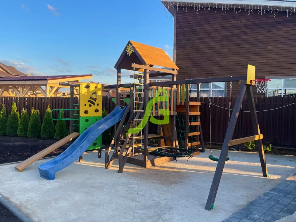 Детская площадка Спорт 2 с качелями гнездо 100см