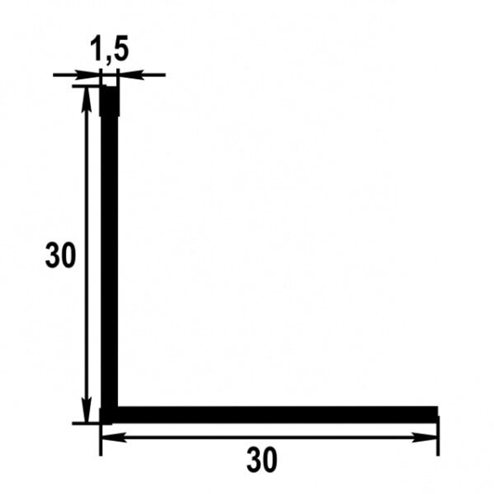 Профиль уголок Лука 30*30*1,5 Уп 12.2000.502л золото