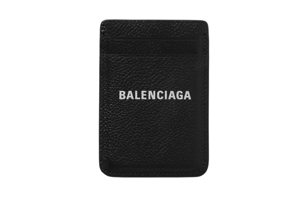 Balenciaga Full Grain Leather Card Holder Men"s Black