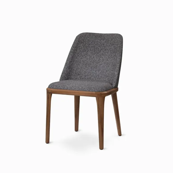 Стул Bruno, серый, ножки орех