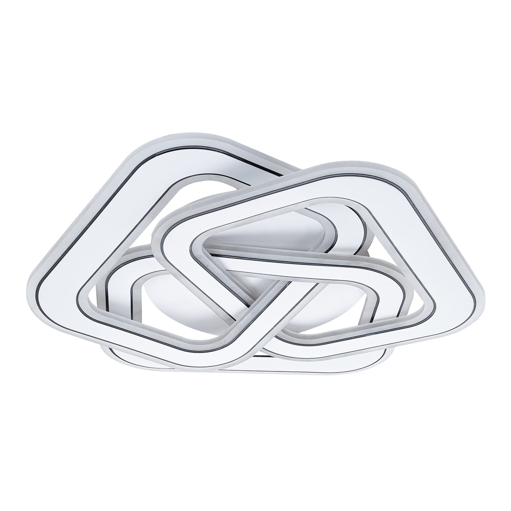 Потолочный светодиодный светильник 140Вт, 6113лм, 3000-6000K, Ra>80, плавная регулировка мощности, изменение цветовой температуры, ночник, пульт, металл/акрил, белый/черный