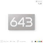 Номер на дверь 643, табличка на дверь для офиса, квартиры, кабинета, аудитории, склада, серая 120х70 мм, Айдентика Технолоджи