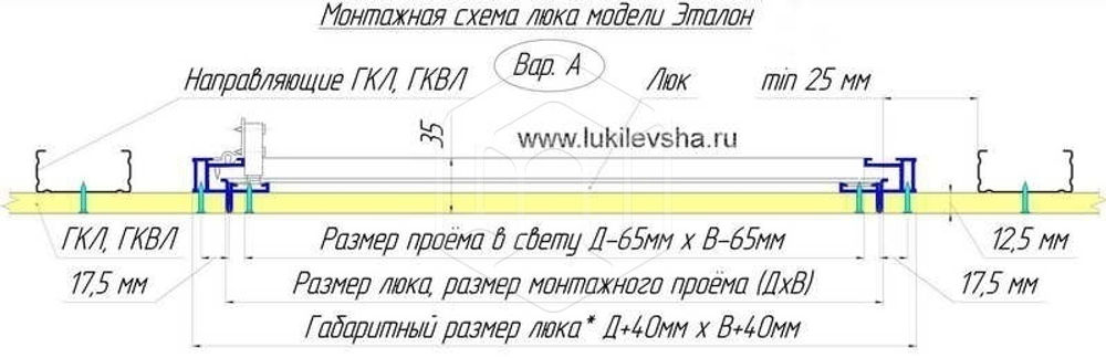 Люк под покраску Эталон 600х 800
