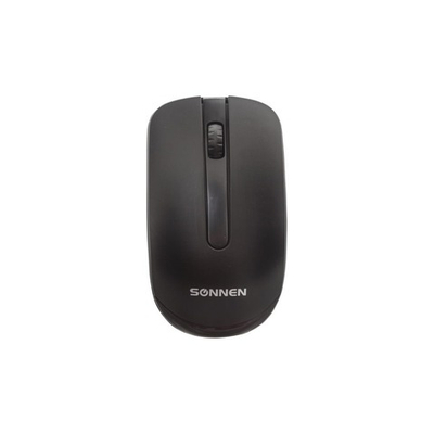 Мышь беспроводная SONNEN M-3032, USB, 1200 dpi, 2 кнопки + 1 колесо-кнопка, оптическая, черная, 512640