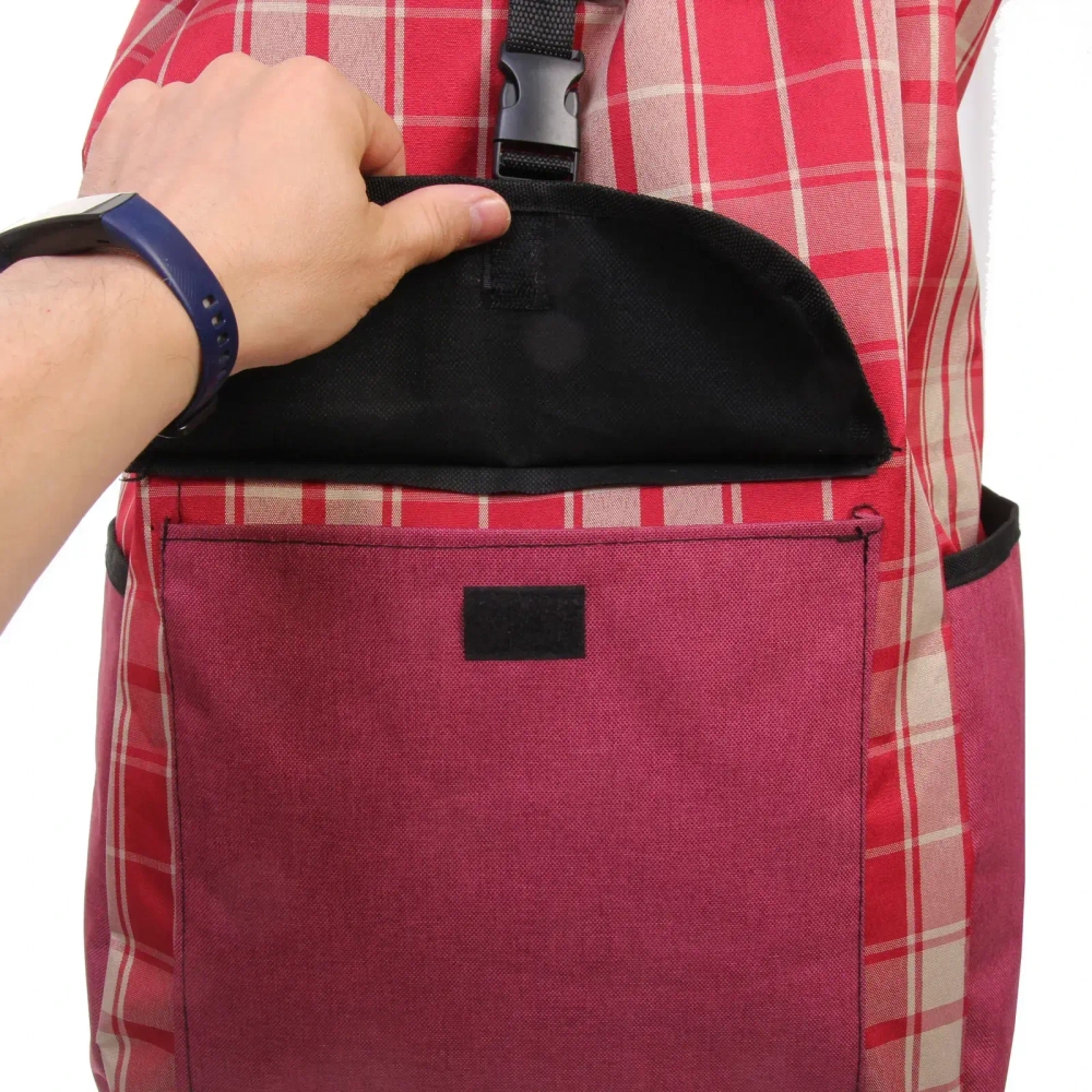 Тележка хозяйственная с сумкой (100*40*35см, колеса 21см,грузоподъемность до50 кг) бордо SYD100B-2