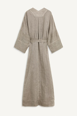 ZARA ПЛАТЬЕ-КИМОНО ИЗ 100% ЛЬНА, ХАКИ