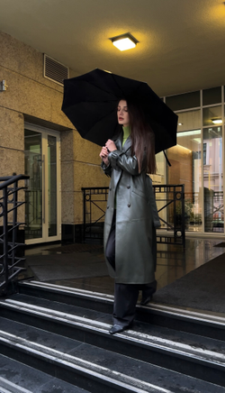 Тренч двубортный хаки