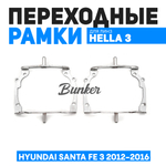 Переходные рамки для замены линз Hyundai Santa Fe 3 дорестайлинг 2012-2016 г.в. с адаптивными фарами