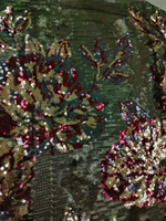 Пайетка на сетке хаки