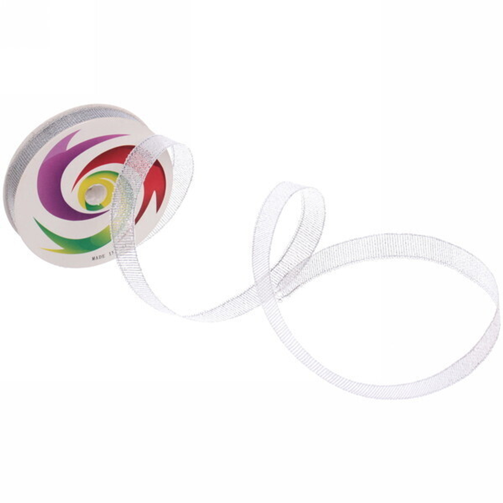 Лента для декорирования «Блеск» 1,2 см, 2,7 м, Серебро