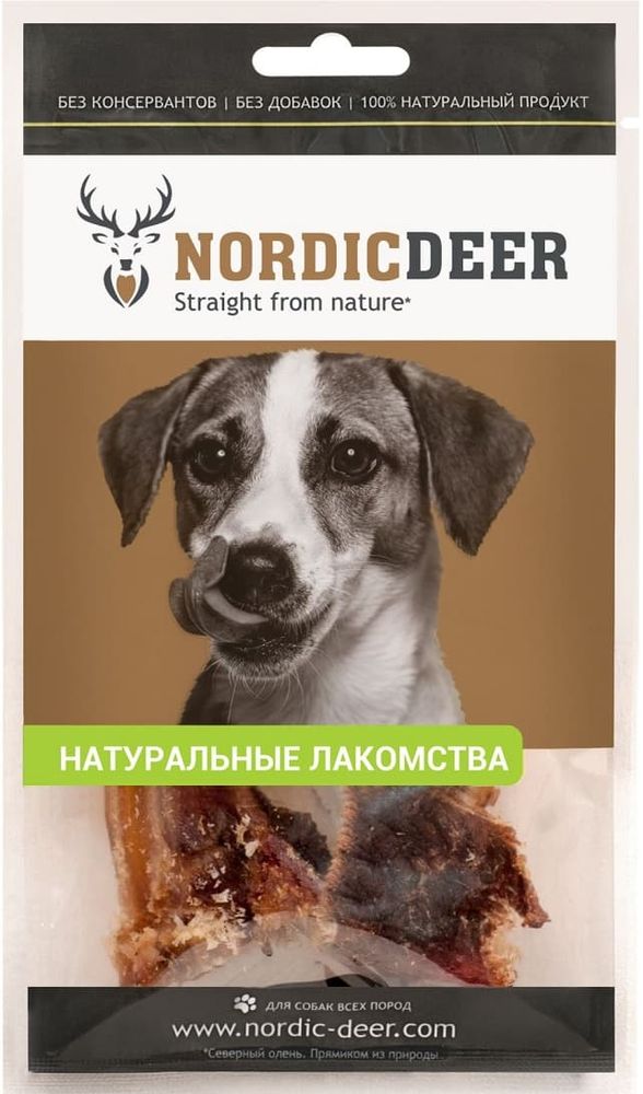 Бычий корень мясные хрустики 40гр   NordicDeer