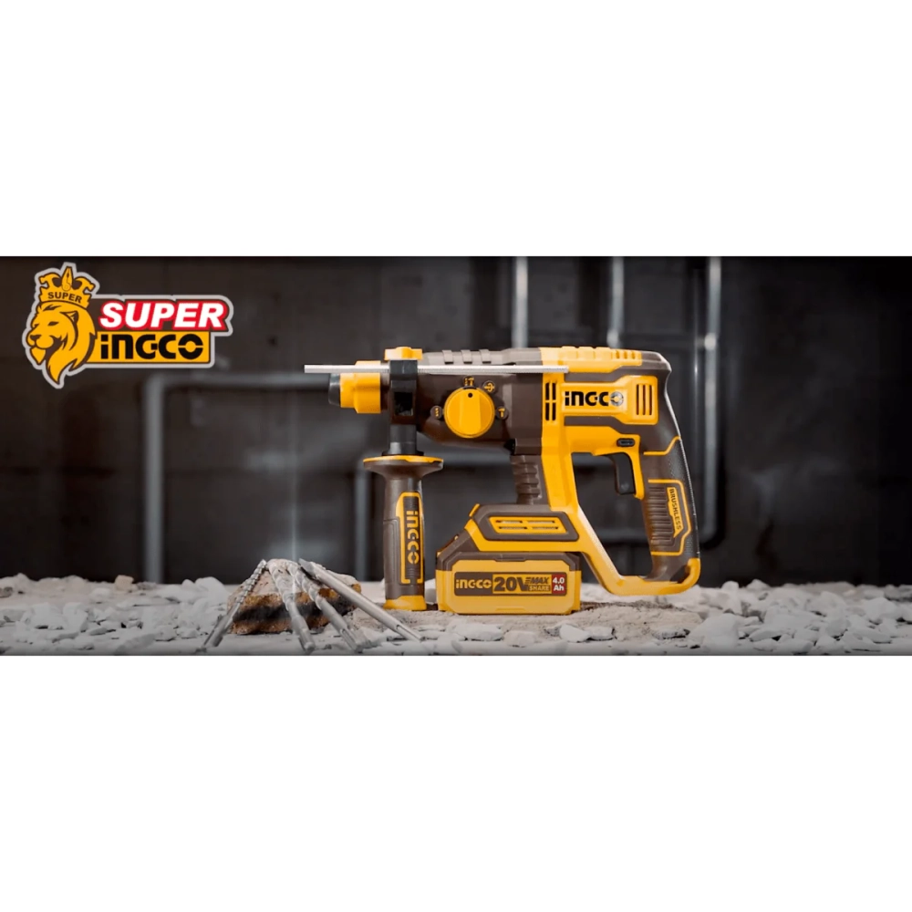 Аккумуляторный бесщеточный перфоратор SDS-Plus INGCO CRHLI20208 INDUSTRIAL 20 В 2 Дж