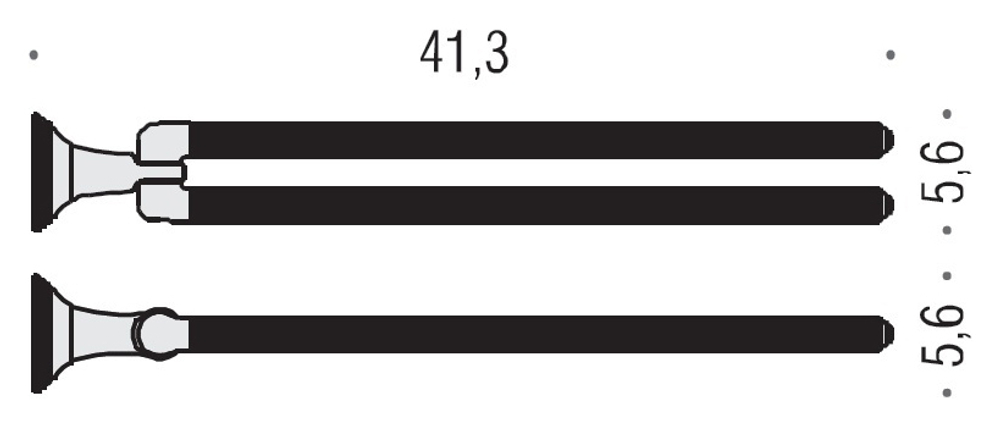 Полотенцедержатель двойной поворотный 41 см Colombo Hermitage B3312 хром схема