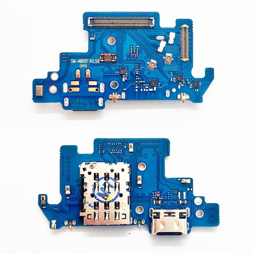 Шлейф для Samsung Galaxy A80 (SM-A805F) плата системный разъем/коннектор SIM/микрофон