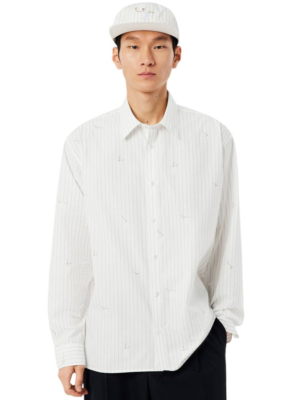 Теннисное поло Lacoste Relaxed Fit Embroidered Cotton - white