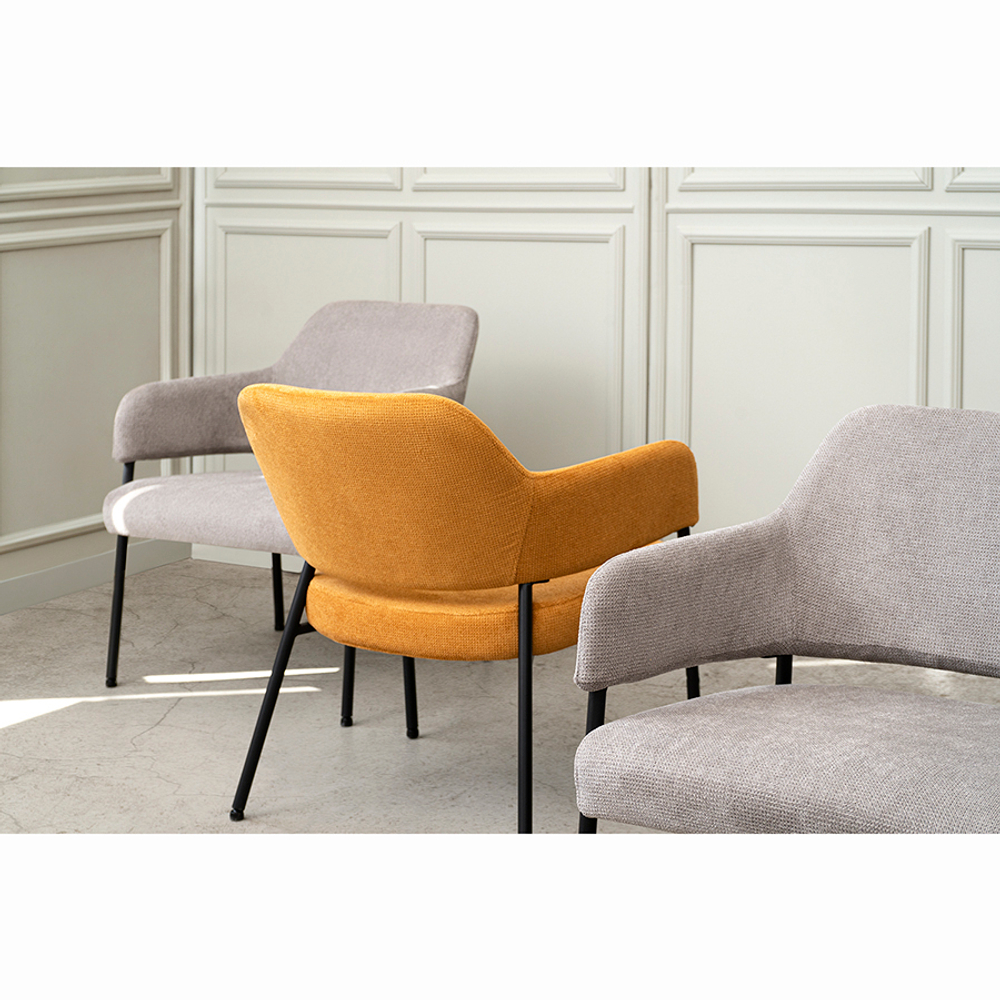 Кресло wendy, фактурный шенилл, охра