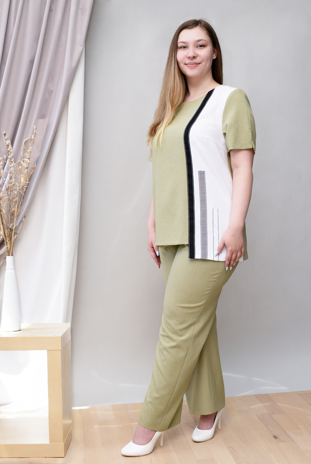 Брюки женские 3330АП, оливковый #259Об023330АП