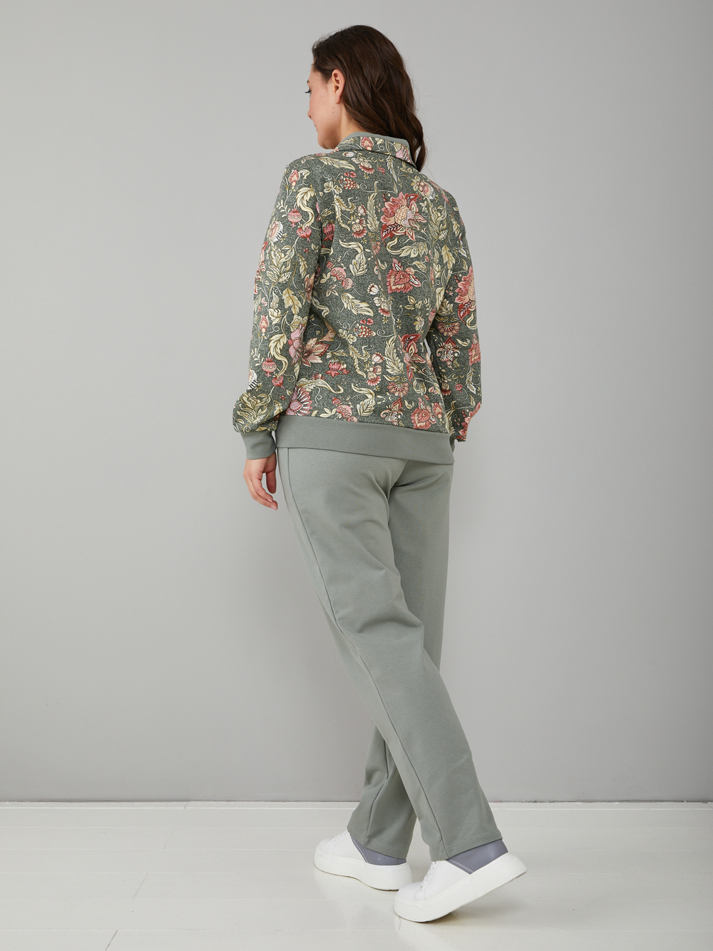 Костюм с брюками КБ-184/фисташка-мифическиецветы