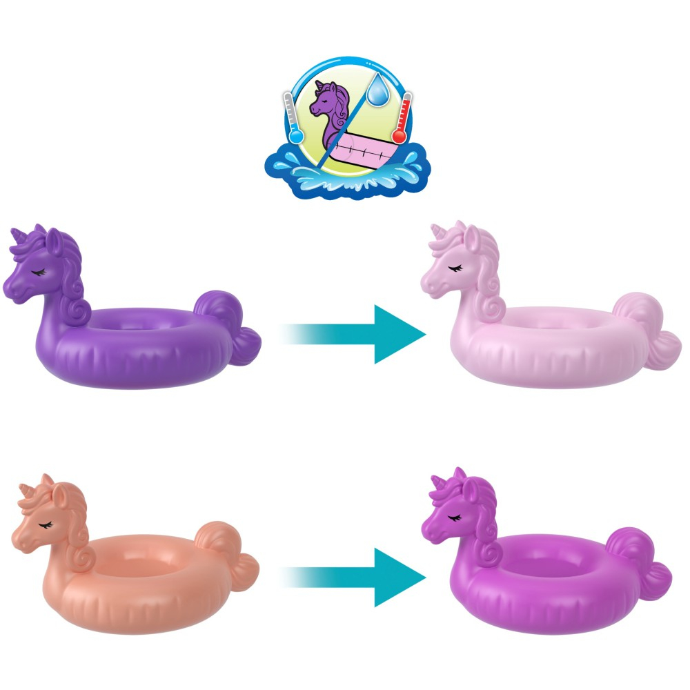 Polly Pocket - Бассейн единорога Компактный набор 2 куклы + аксессуары HKV34