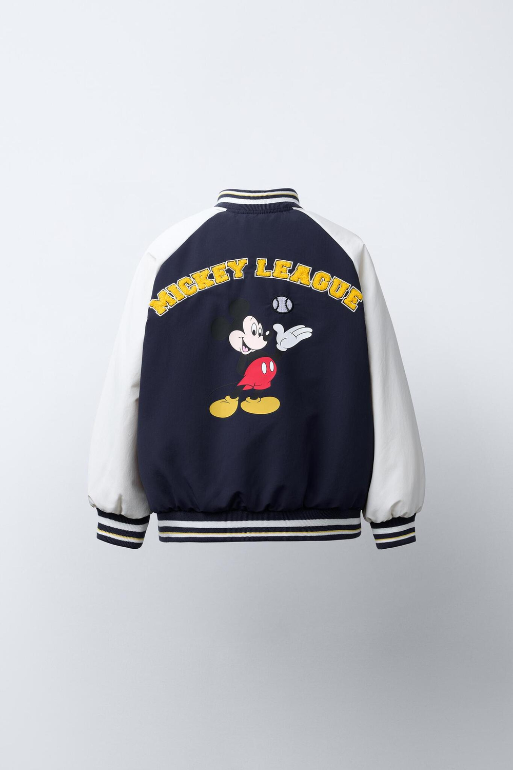 ZARA НЕПРОМОКАЕМЫЙ БОМБЕР VARSITY MICKEY MOUSE © DISNEY, МОРСКОЙ СИНИЙ
