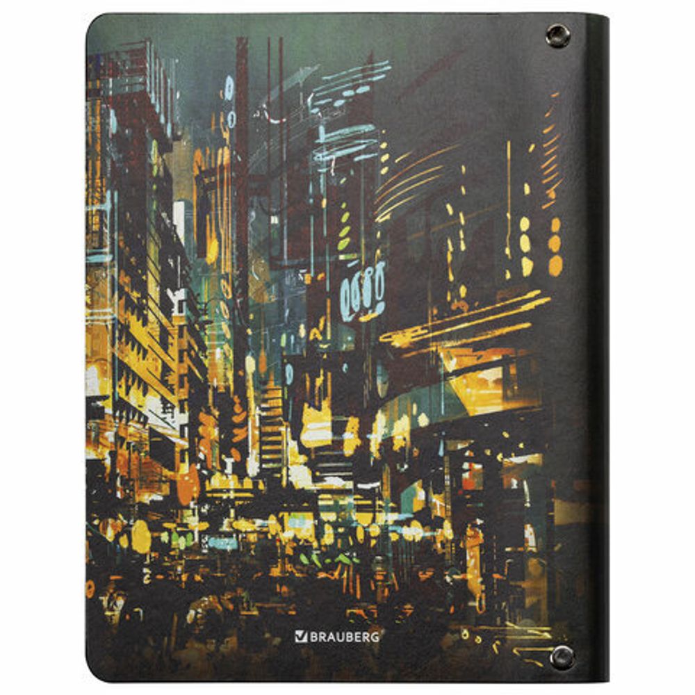 Тетрадь на кольцах А5 (180х220 мм), 80 л., под кожу, BRAUBERG VISTA, "Avenue", 112137