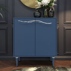 Комод Арт Колор matte Классик Сильвер с 2 полками Королевский синий матовый