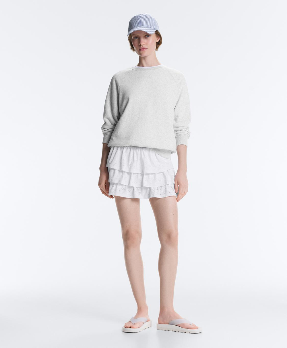 Oysho Короткая юбка Comfortlux с вышивкой, белый