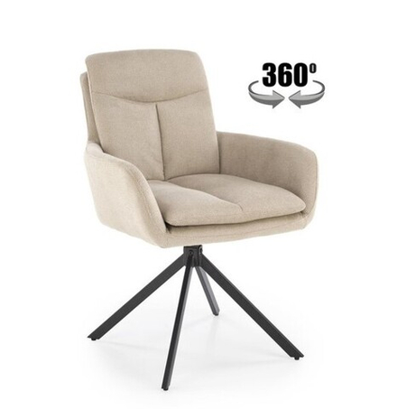 Стул HALMAR K536 бежевый/черный, поворотный