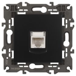 14-3107-05 ЭРА Розетка RJ45, IP20, антрацит | Elegance Антрацит