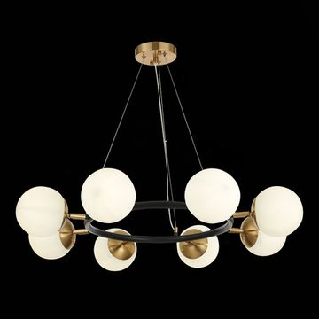 SLE220403-08 Светильник подвесной Черный, Латунь/Белый E27 8*60W FORLI