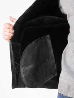 Дубленка натуральная куртка зимняя с капюшоном