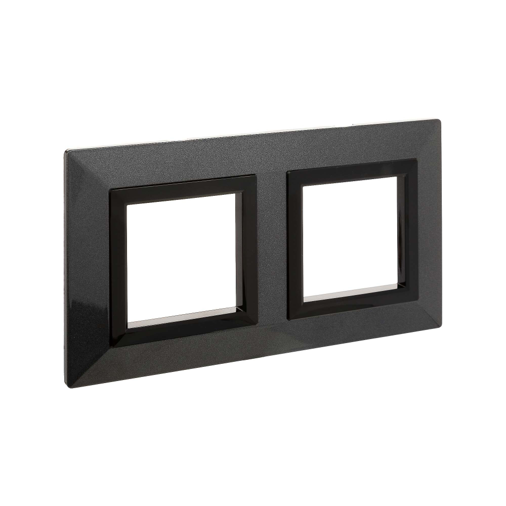 Рамка из металла, "Avanti", темно-серая, 2 поста (4 мод.)