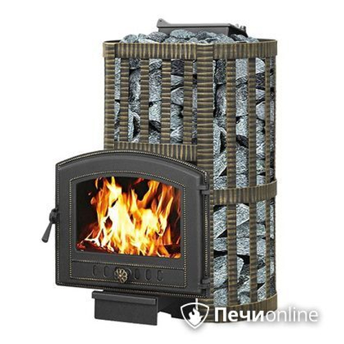 Печь для бани Везувий Ураган Ковка 16 (224) с закрытой каменкой чугун