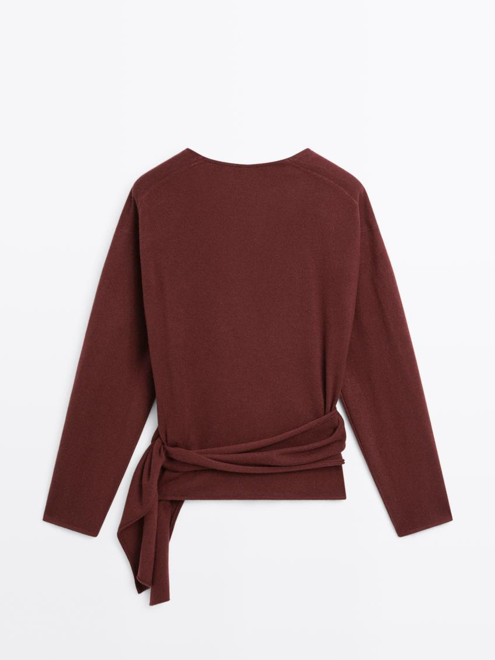 Massimo Dutti Двубортный кардиган из 100% шерсти, бордово-красный