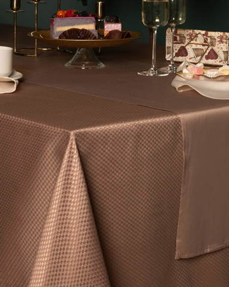 Скатерть круглая 160 Sofi De MarkO Ирида кофейная