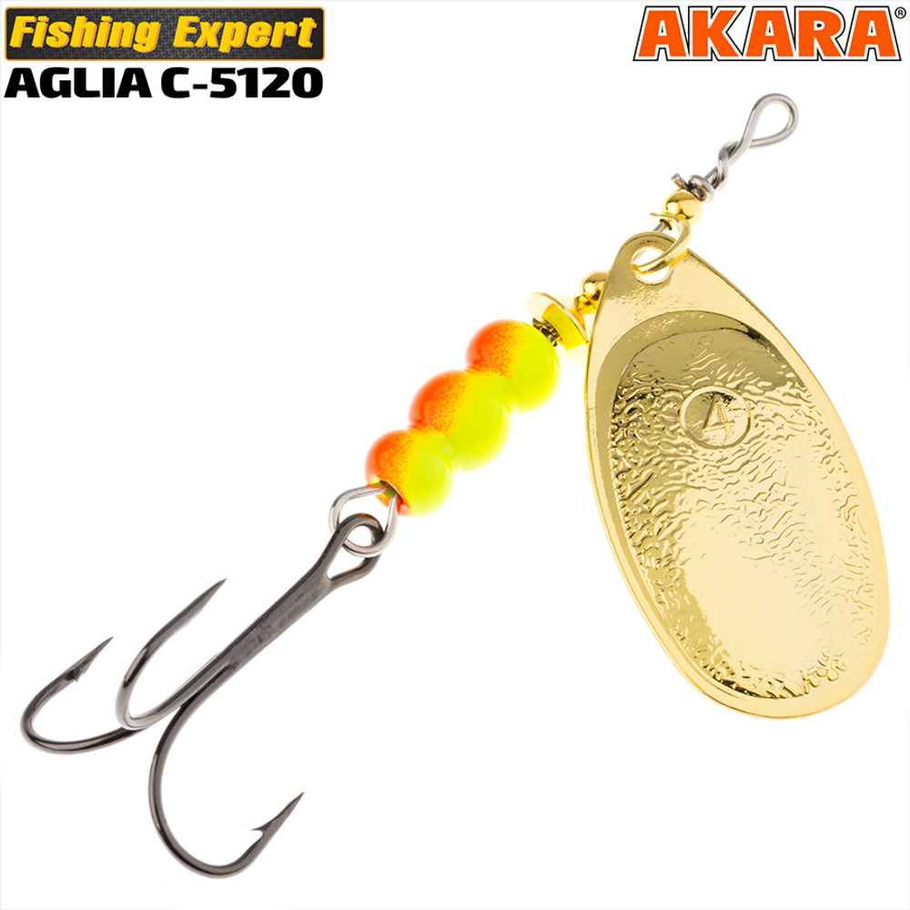 Блесна вращающаяся Akara C-5120 15 гр. Go/Yl-Or